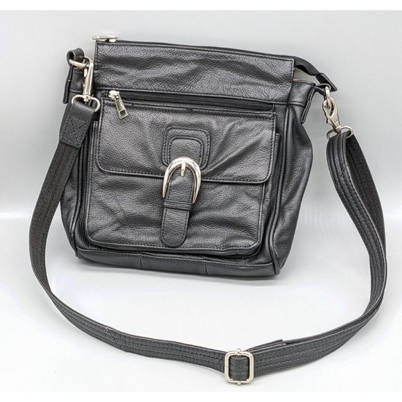 Roma Bags Roma Black Leather Concealed Carry Purse Left Or Right